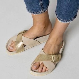 Birkenstock suede metallic leather sz 37-42